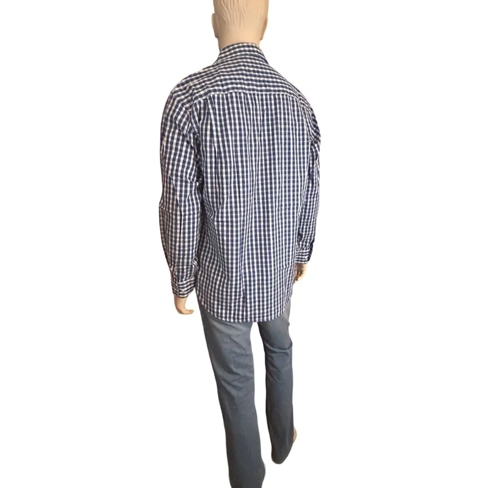 Bobby Jones Shirt Button Up Blue Plaid Long Sleeve 100% Cotton  Versatile As New - Picture 3 of 16